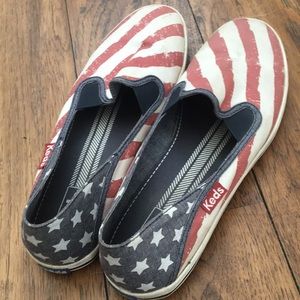 American Flag Slip-on Keds size 8.5